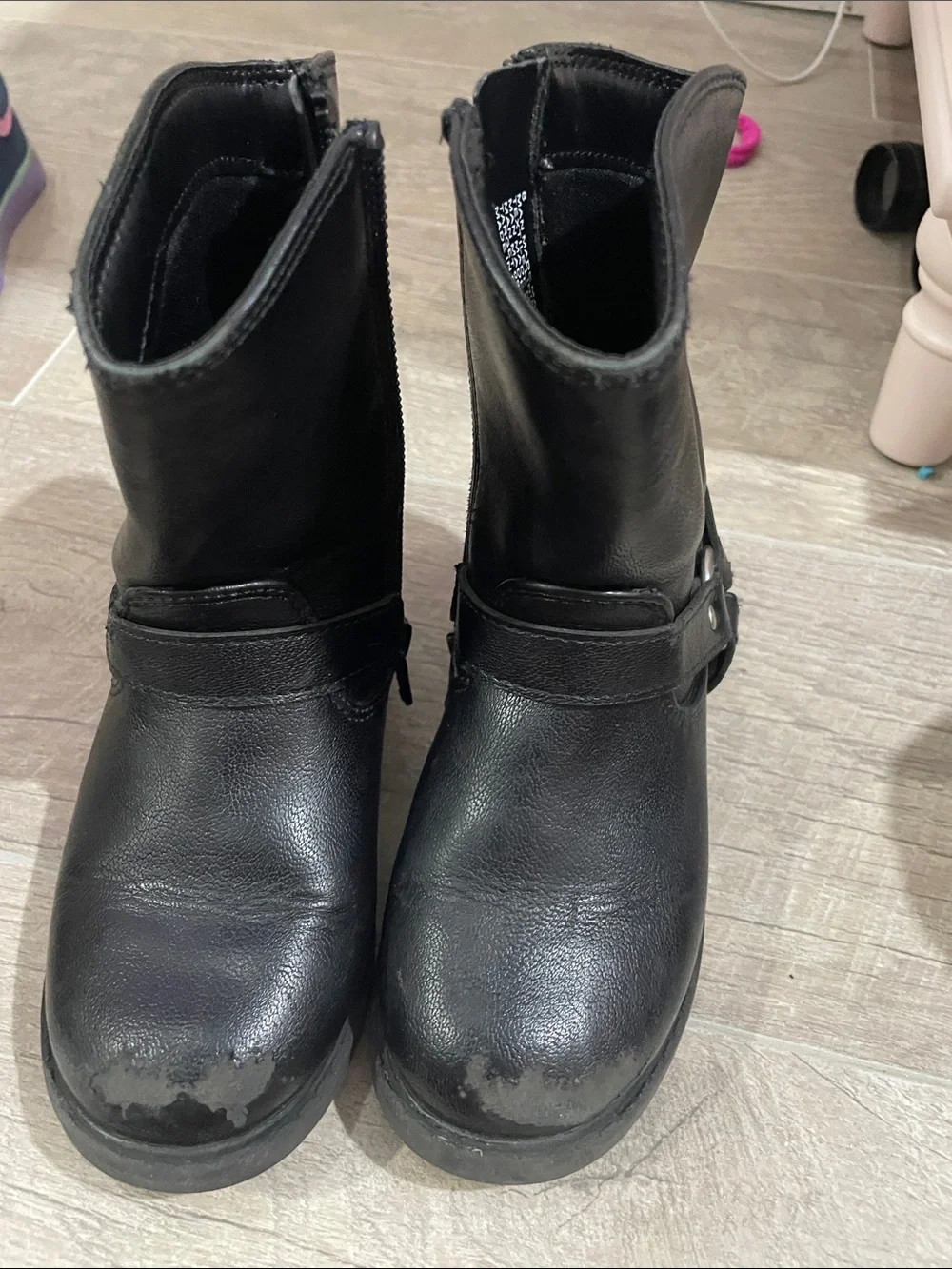 Cat & Jack Black Kids Ankle Boots with Strap